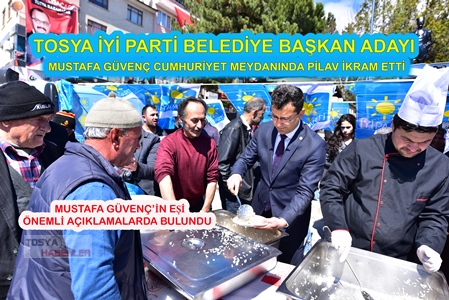 TOSYA İYİ PARTİ ADAYI MUSTAFA GÜVENÇ MEYDANDA PİLAV İKRAMINDA BULUNDU ” EŞİNDEN ÖNEMLİ AÇIKLAMALAR GELDİ”..