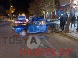 TOSYA’DA GERÇEKLEŞEN İLGİNÇ KAZA ANI GÜVENLİK KAMERALARINA YAKALANDI…